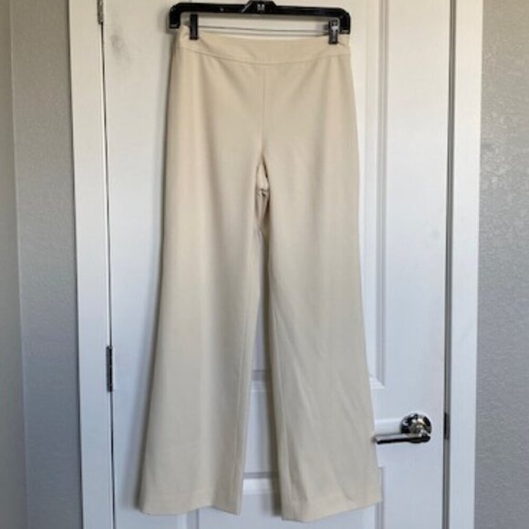TALBOTS Ivory Cream Wide Leg Stretch Trouser Pants Sz 4 - Picture 2 of 11
